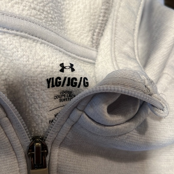 UA LIGHT GRAY HOODIE.  UNISEX YOUTH LARGE - Picture 2 of 3